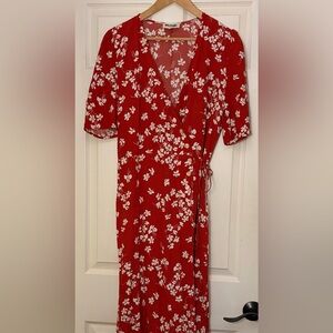 Rouje Red Floral Midi Dress